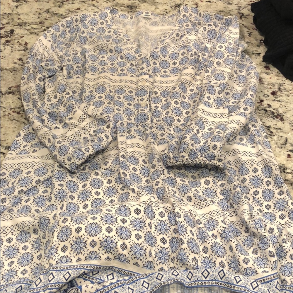 Blue print dress